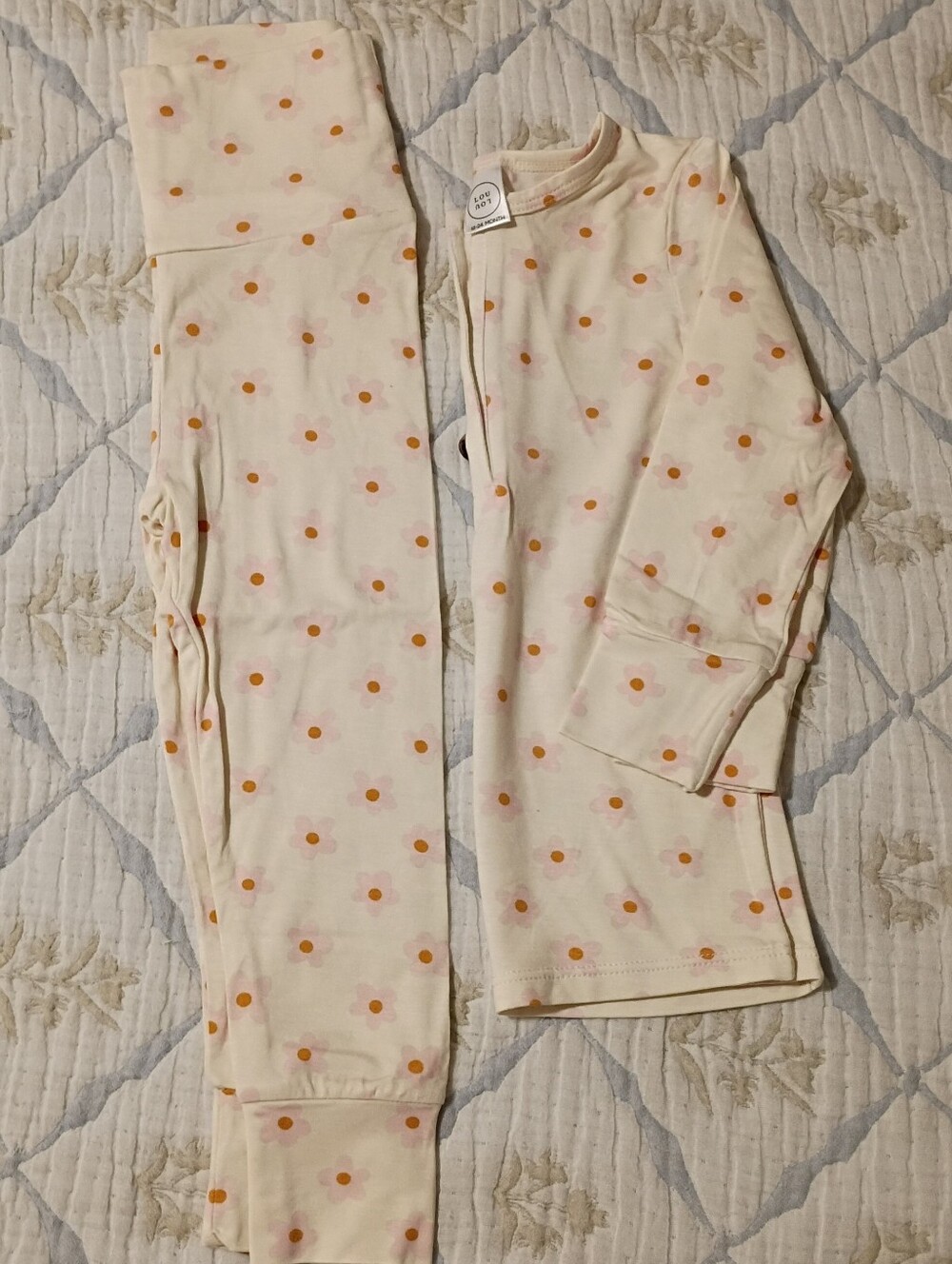 Lou Lou & Co Pink Flower Pajamas Set 12-24 Months NWOT
